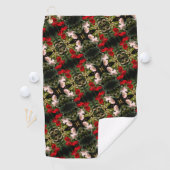 Serviette De Golf Motif Rose Rouge Et Blanc (En situation)