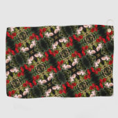 Serviette De Golf Motif Rose Rouge Et Blanc (Horizontal)