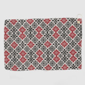 Serviette De Golf Motif rouge noir blanc géométrique folk (Horizontal)