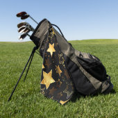 Serviette De Golf Motif sans couture avec étoiles d'or (Vert)