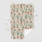 Serviette De Golf Motif sans couture de cactus de désert succulent (En situation)