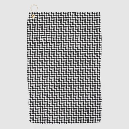Serviette De Golf Motif Sml Houndstooth BW (Devant)