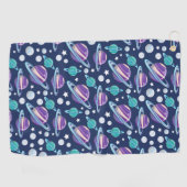 Serviette De Golf Motif spatial, Planètes, Étoiles, Galaxie, Cosmos (Horizontal)