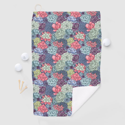 Serviette De Golf Motif succulent coloré (En situation)