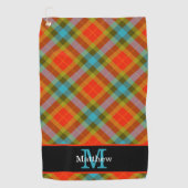 Serviette De Golf Motif Tartan Plaid Coloré Monogramme initial (Devant)