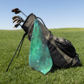 Serviette De Golf Motif tendance Green Blue Turquoise Gold Galaxy (Vert)