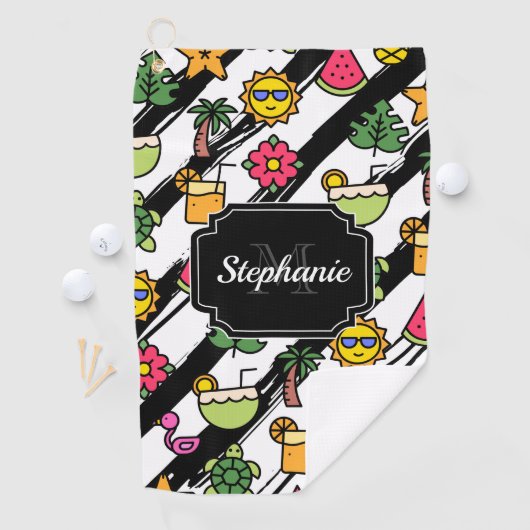 Serviette De Golf Motif Tropical (En situation)