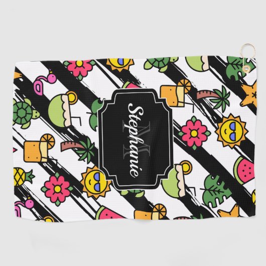Serviette De Golf Motif Tropical (Horizontal)