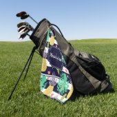 Serviette De Golf Motif Tropical (Vert)