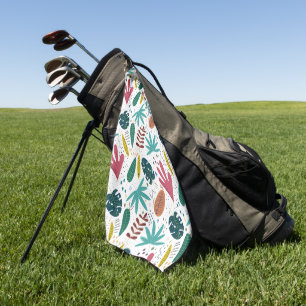 Serviette De Golf motif tropical avec feuilles colorés