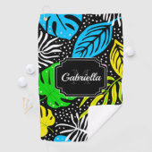 Serviette De Golf Motif tropical coloré (En situation)