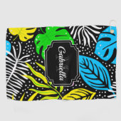 Serviette De Golf Motif tropical coloré (Horizontal)