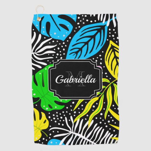 Serviette De Golf Motif tropical coloré (Devant)