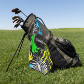Serviette De Golf Motif tropical coloré (Vert)