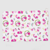 Serviette De Golf Motif tropical, Flamants roses, pastèques, Fleurs (Horizontal)