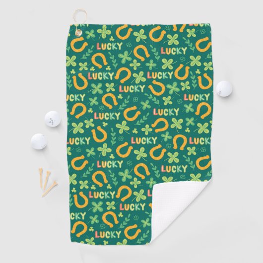 Serviette De Golf Motif vert CHANCEUX irlandais (En situation)