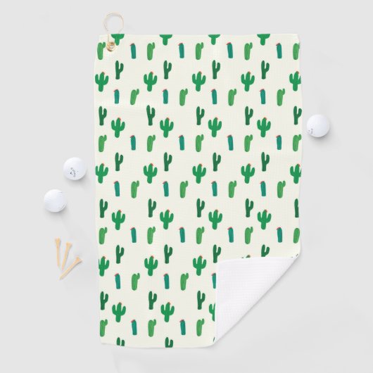 Serviette De Golf Motif vert clair de cactus (En situation)