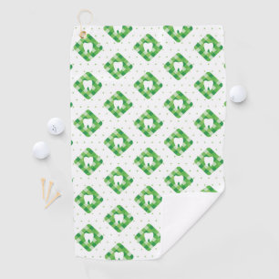 Serviette De Golf Motif vert de dent de plaid