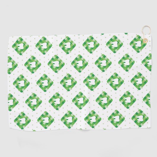 Serviette De Golf Motif vert de dent de plaid (Horizontal)