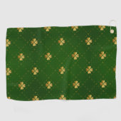 Serviette De Golf Motif vert d'or de trèfle (Horizontal)