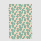 Serviette De Golf Motif vert et rose de cactus (Devant)