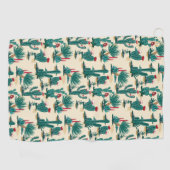 Serviette De Golf Motif vert et rouge de cactus (Horizontal)