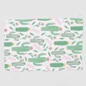 Serviette De Golf Motif vert pourpre de Cactus Plante (Horizontal)
