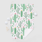 Serviette De Golf Motif vert violet de plante de cactus (En situation)