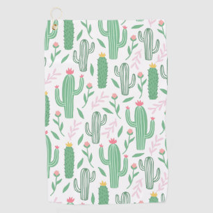 Serviette De Golf Motif vert violet de plante de cactus
