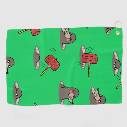 Serviette De Golf Motif Whack-A-Mole (Horizontal)