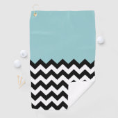 Serviette De Golf Motif Zigzag noir et blanc, Chevron, Bleu (En situation)