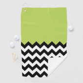 Serviette De Golf Motif Zigzag noir et blanc, Chevron, Vert (En situation)