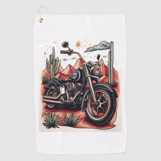 Serviette De Golf Moto dans le désert Cactus Western Set (Devant)