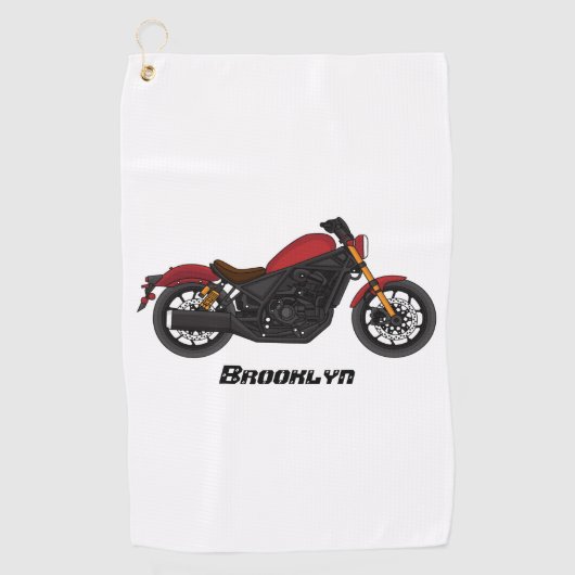 Serviette De Golf moto de style croiseur cool (Devant)