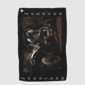 Serviette De Golf Moto personnalisée en noir (Devant)