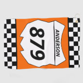 Serviette De Golf Motocross Custom Dirt Numéro de Vélo Plaque sur Or (Horizontal)