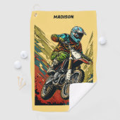 Serviette De Golf Motocross de nom personnalisé (En situation)