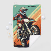 Serviette De Golf Motocross de nom personnalisé (En situation)