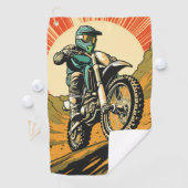 Serviette De Golf Motocross monographique personnalisé (En situation)