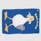 Serviette De Golf Mouette drôle avec frites dessin animé (Horizontal)