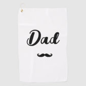 Serviette De Golf Moustache à guidon noir papa (Devant)