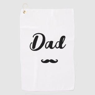 Serviette De Golf Moustache à guidon noir papa