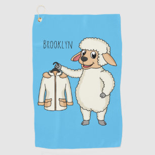 Serviette De Golf Mouton mignon avec dessin animé de veste