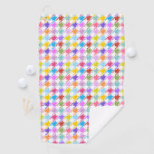 Serviette De Golf Multicolor Houndstooth+Motif blanc (En situation)