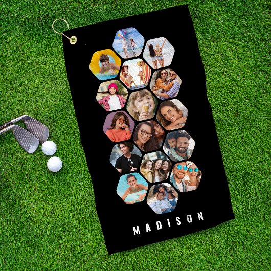Serviette De Golf Multiphoto Collage simple moderne personnalisé