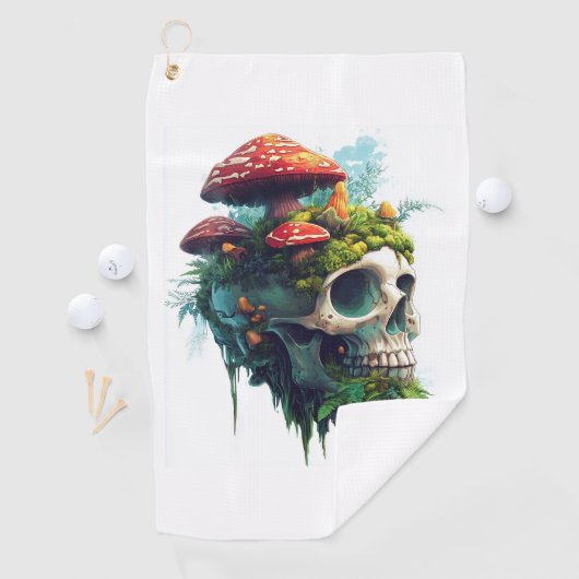 Serviette De Golf Mushroom Skull Grove (En situation)