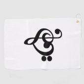 Serviette De Golf Musicien Coeur de musique - Treble Bass Clef (Horizontal)