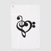 Serviette De Golf Musicien Coeur de musique - Treble Bass Clef (Devant)