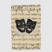Serviette De Golf Musique antique et masques de théâtre (Devant)