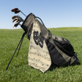 Serviette De Golf Musique antique et masques de théâtre (Vert)